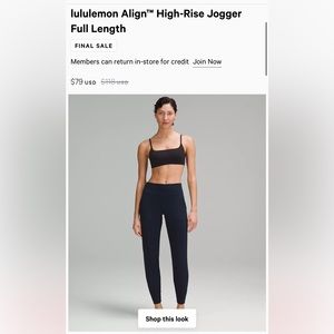 Lululemon align joggers navy blue size 6